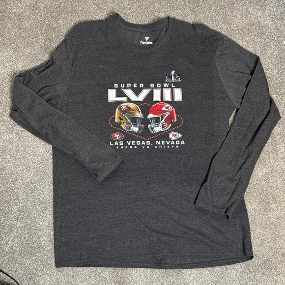 Fanatics Other - Fanatics Men's Charcoal Super Bowl LVIII Long Sleeve Tee